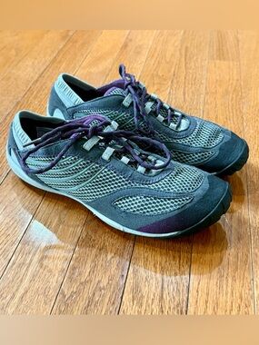 Merrell Womens 9 Pace Glove Barefoot Trail Running Shoes Dark Shadow Gray J68376
